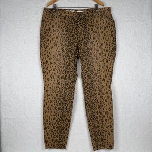 DKNY JEANS Womens Leopard Print Jegging Pants Size 22W Brown Black